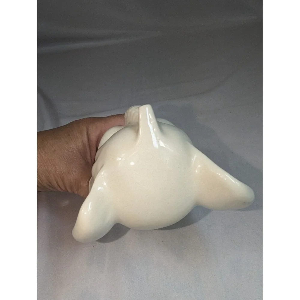Vintage White Elephant‎ Nursery Figurine Blue Bowtie